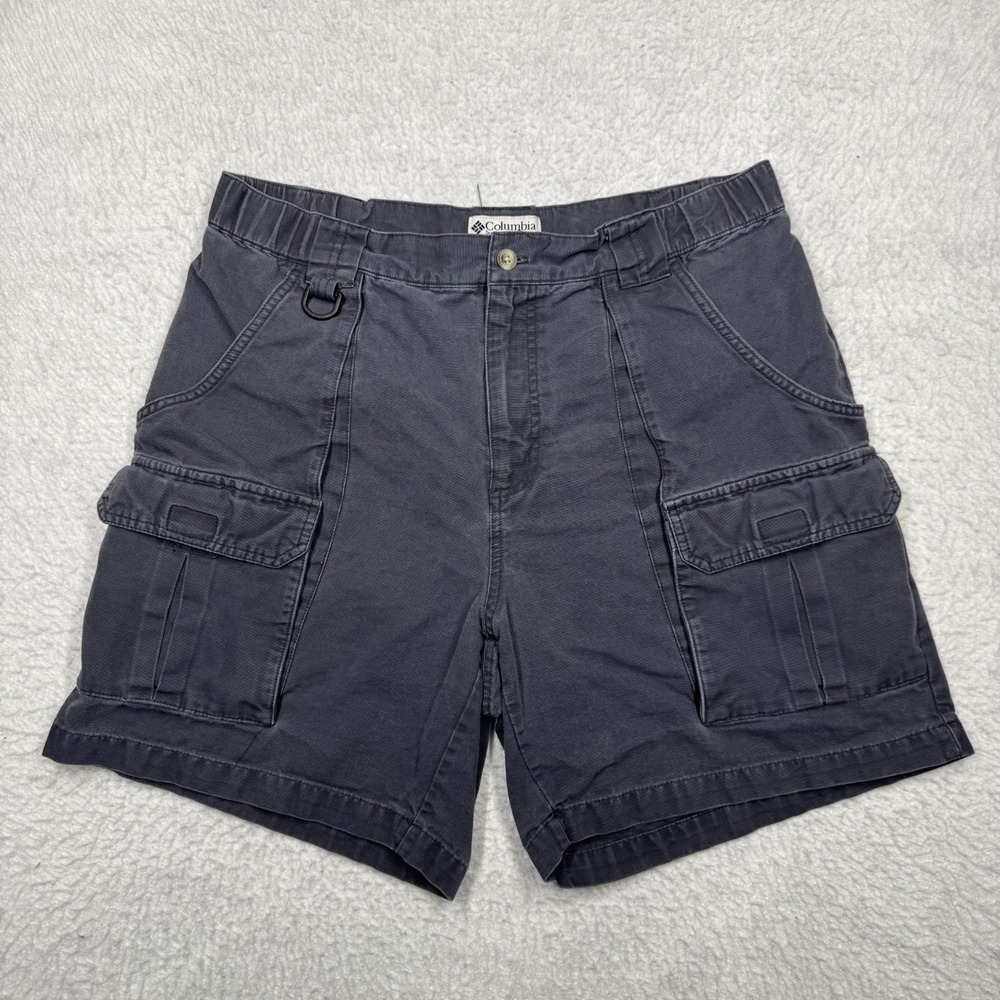 Columbia Cargo Safari Shorts Gray 100% Cotton Men's Size 32x6